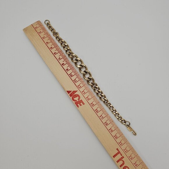 VTG Gold Toned Cuban Chain Link Wristlet Bracelet Classy Elegant Business Casual - Picture 15 of 15